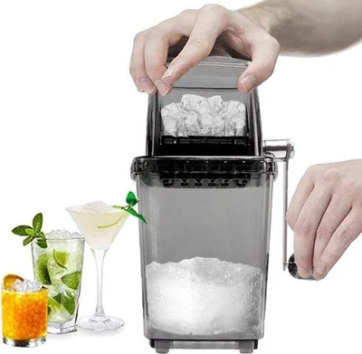 Obrázek produktu pro Ruční drtič ledu z nerezové oceli, drtič ledu pro bary