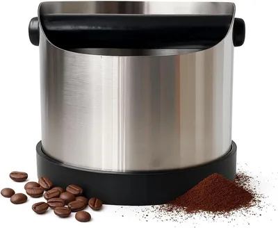 Kaffee-Klopfbox Edelstahl 700 ml mit Klopfstab