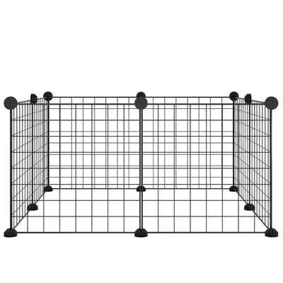 Obrázek produktu pro 8dílná klec pro domácí mazlíčky černá 35 x 35 cm ocelová