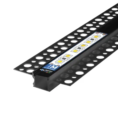 Obrázek produktu pro MasterLED, hliníkový profil pro LED pásky, určený pro suché konstrukce, šířka 10 mm, délka 1 metr, černá eloxovaná povrchová úprava