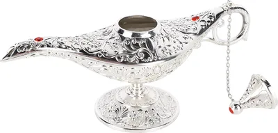 Produktbild von Arabische Lampe Vintage Metall Tischverzierung Wunsch Dekoration für Wohnzimmer Party Büro Silber