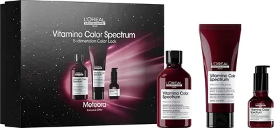 Produktbild von L'Oréal Professionnel Série Expert Vitamino Color Spectrum Trio Geschenkset – Shampoo 300 ml + Conditioner 250 ml + Glass Shine Serum 50 ml