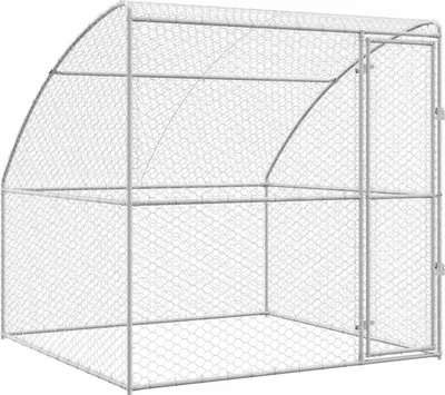 Produktbild von vidaXL Hundekäfig mit Speicher Silber 2 x 2 x 2 m Verzinkter Stahl