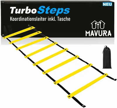 Produktbild von TurboSteps Profi Koordinationsleiter Trainingsleiter Fußball Sportler mit Tasche