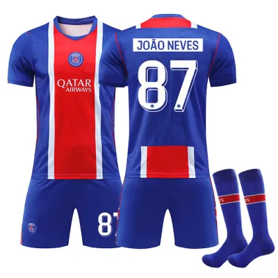Produktbild von #87 JOAO NEVES 26-27 Paris Saint-Germain (Champions League)football jersey for Kids and Adults SIZE:20