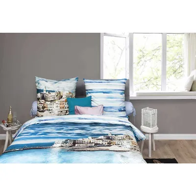 Immagine prodotto di HNL Living Rijn maco satin biancheria da letto blu 135x200 + 80x80