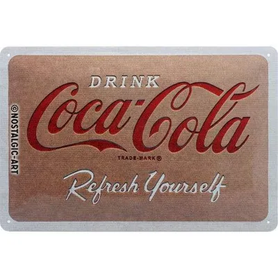 Zdjęcie produktu dla Metalowy Plakat 20 X 30Cm Coca Cola-Cardboar Logo
