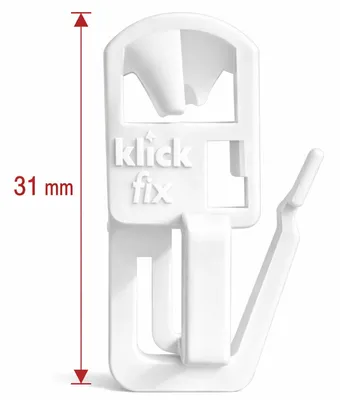 Zdjęcie produktu dla rewagi® 20x Prowadnice do zasłon białe - Szerokość prowadnicy 3,5-4 mm - Plastikowe ORG