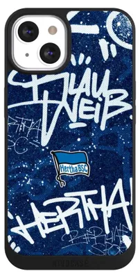Produktbild von NIVOCASE Handyhülle für Apple iPhone 13 Hülle NIVOpure Case Schwarz Graffiti Hertha BSC Offizielles Lizenzprodukt