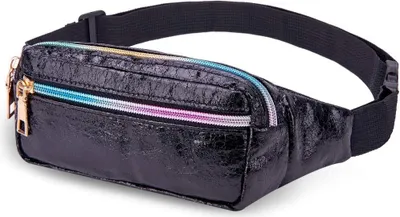 Produktbild von Hüfttasche Damen Klein Gürteltasche Hüfttasche Klein Kunstleder Bauchtasche Mädchen Sports Tasche umhängetasche Tailletasche Laufen Wandern Urlaub Reisen, Schwarz
