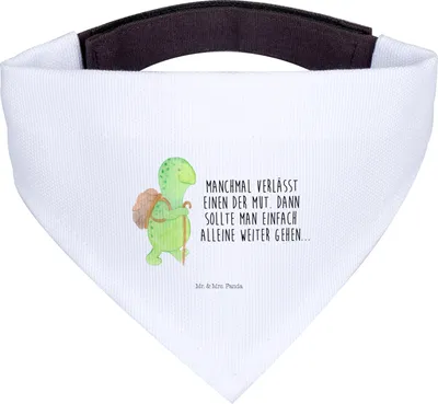 Produktbild von Mr. & Mrs. Panda Hunde Halstuch Schildkröte Wanderer - Weiß - Geschenk, Hundetuch, Schildkröten, Hundehalstuch, Motivation, Rucksack, Hund, Tuch