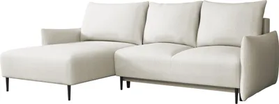 Produktbild von MIRJAN24 Ecksofa Santi L, Eckcouch mit Bettkasten und Schlaffunktion, Schwarz Metallfüße, Aufklappmechanismus (Farbe: Velo 621)