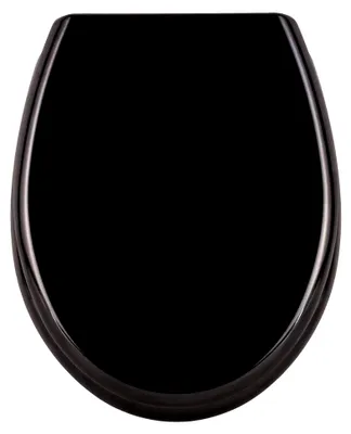 Produktbild von Toilettensitz mit Absenkautomatik, universell einsetzbar, in verschiedenen bunten Designs, aus Duroplast in Schwarz