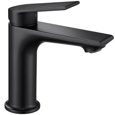Produktbild von Waschtischarmatur Schwarz PPA Bleifrei Schnellmontage, Kalt Warm, Cecipa MAX, Badarmatur Wasserhahn Bad, Mischbatterie Waschbeckenarmatur Schwarz