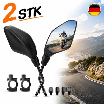 Immagine prodotto di Set di specchietti retrovisori, coppia, universale per scooter, moto, quad, filettatura M8/M10