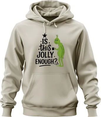 Obrázek produktu pro IS THIS JOLLY ENOUGH Grinch Christmas funny sarcastic saying uni hoodie hoodie, nature, S