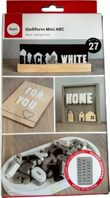 Produktbild von Rayher Silikon Gießform Mini ABC, 14,5x26x1cm, 27 Formen