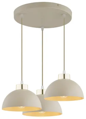 Produktbild von KAR LIGHTING Pendellampe 3-flammig Beige – Moon Ecru Kaschmir Leuchte aus Metall – E27 Lampen für Esszimmer oder Wohnzimmer – LED geeignet