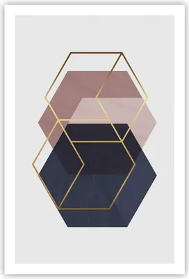 Produktbild von Poster - Poster ohne Rahmen - Sechsecke Modern Gold - 61x91,5 cm - Wand Bild - Wanddeko - Wandbilder - Kunstposter - Wandposter - Bilder - Kunstdruck - Wanddekoration - Wandbild - P2XPA61x91-4691