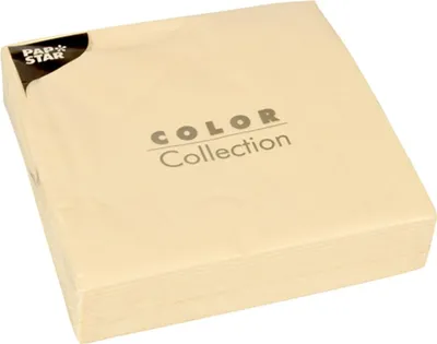 Produktbild von 50 Papstar Servietten, 2-lagig 1/4-Falz 40 cm x 40 cm creme 86441