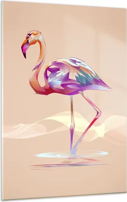 Produktbild von Bilder auf glas - Einteilig - Flamingo Vogel Wasser - 50x70cm - Glasbilder - Wandbilder - Bilder - zum Aufhängen bereit - Wanddekoration aus Glas - Glas Bilder - Wandbild auf Glas - GPA50x70-3839