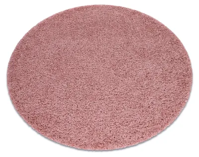 Image de Tapis SOFFI Cercle shaggy 5cm rose rose cercle 80 cm