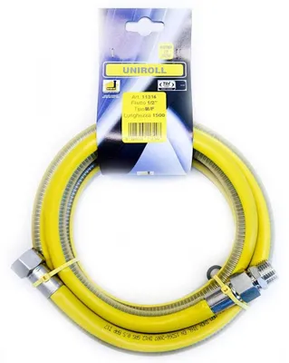 Gasschlauch Edelstahl 1/2" M/F-F/F 150 cm EN15266