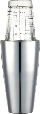 Produktbild von BarCraft Boston Cocktail Shaker Set mit gedruckten Rezepten, Edelstahl, 400 ml