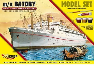 Zdjęcie produktu dla Statek pasażersko-drobnicowy m/s Batory model do sklejania