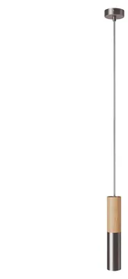 Produktbild von Creative Cables Pendelleuchte Mit Textilkabel Und Doppeltem Tubus-e14-lampenschirm Aus Holz Und Metall Golden Golden One Size