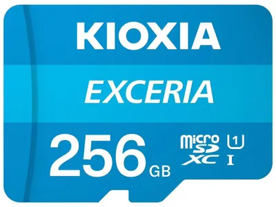 Obrázok produktu pre Kioxia Exceria, 256 GB, MicroSDXC, Trieda 10, UHS-I, 100 MB/s, Class 1 (U1)