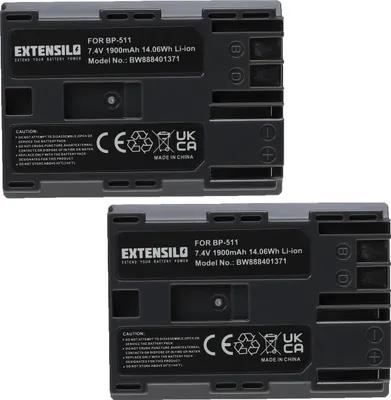 Produktbild von EXTENSILO 2x Akku kompatibel mit Canon PowerShot G3, G5, G1, G2, Pro 1, G6, Pro 90is Kamera (1900 mAh, 7,4 V, Li-Ion)