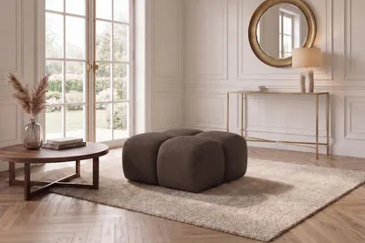 Produktbild von Kaiser Möbel Hocker, Pouf, strukturierter Premiumstoff Sonic, Braun, Averro