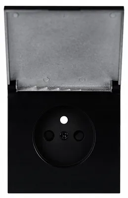 Produktbild von ViPlast iZi Steckdoseneinsatz Schwarz IP44 mit Klappe