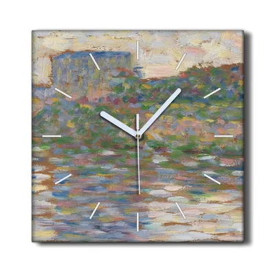 Produktbild von Coloray Hodiny Unikátní 30x30 cm  Tiché hodiny Pro obývací pokoj a kuchyň Nástěnné hodiny Plátno Černé ručičky hodin - Vodní příroda