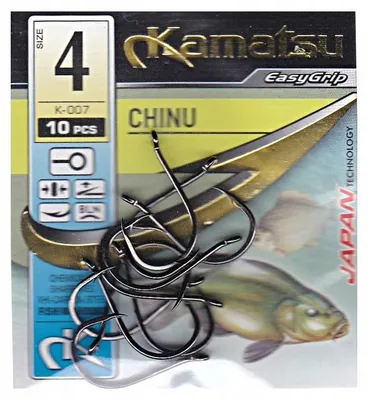 Produktbild von KAMATSU CHINU Angelhaken Black Nickel Größe 4 Ring