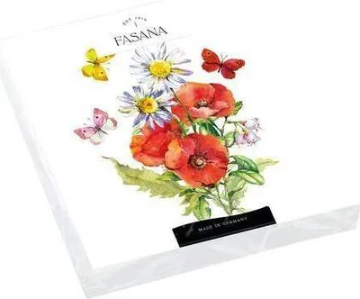 Produktbild von 20 Servietten Wild Poppy - Mohnblumen mit Schmetterlinge 33x33cm