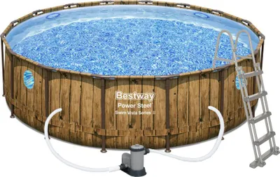 Produktbild von Bestway 56725 pool aboveground pool with inflatable ring circle blue, brown