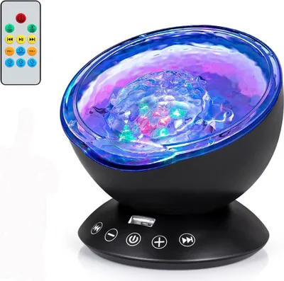 Produktbild von LED Projektor Wasserwellen Nachtlicht Musik Lautsprecher Lampe