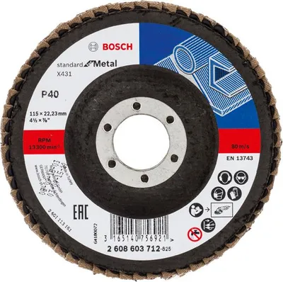 Produktbild von Fächerschleifscheibe X431 Standard for Metal, gerade, 115 mm, 40, Glasgewebe