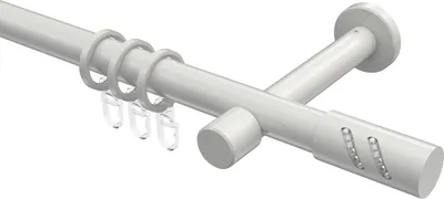 Produktbild von Interdeco Gardinenstange / Vorhangstange Weiß, Typ Prestige Zoena (Glitzerzylinder), 20 mm Ø 1-läufig, 480 cm