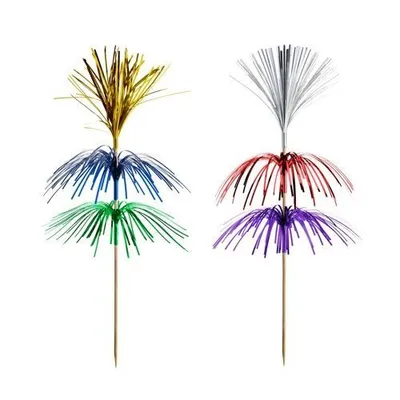 Produktbild von Deko-Picker 18 cm farbig sortiert "Feuerwerk" 3-lagig
