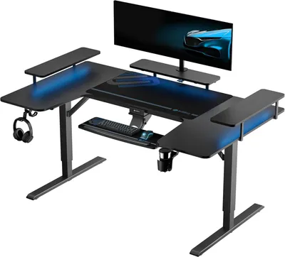 Produktbild von EUREKA ERGONOMIC Höhenverstellbarer Computertisch Elektrisch Schreibtisch 190×110cm Gaming Tisch mit Tastaturablage und Monitorständer