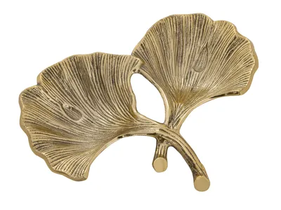 Produktbild von Dekoschale Schale Aluminium Ginkgo 2 Blatt gold Blattschale