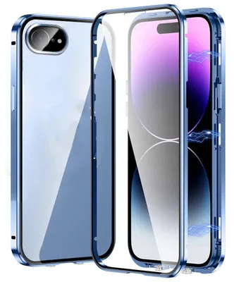 Obrázek produktu pro Pouzdro na mobilní telefon Apple iPhone 17e / 16e – pouzdro 360° s magnetem, skleněný rámeček, kovové pouzdro