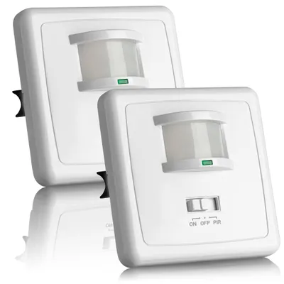 Produktbild von 2x Bewegungs Melder Unterputz Wand Einbau Infrarot Sensor für LED Lampen SEBSON