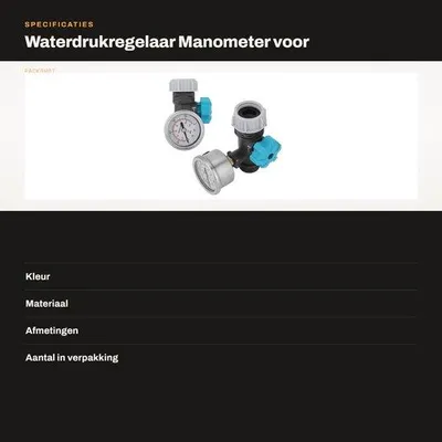 Productafbeelding van Draadgestuurde waterdrukregelaar met verstelbare handgreep - G3/4 inch - voor tuinirrigatie - met waterdrukindicator