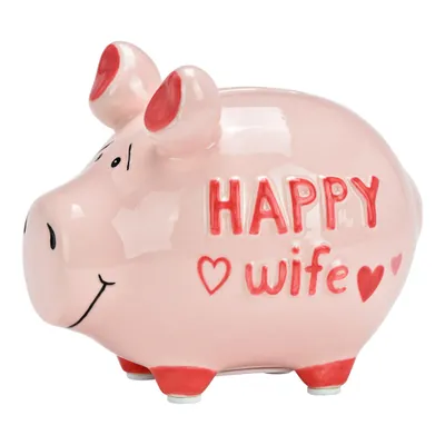 Produktbild von KCG Sparschwein Happy Wife pink/rosa Keramik 12x9c