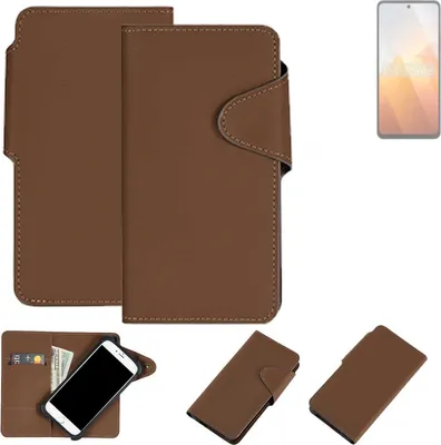 Produktbild von K-S-Trade Schutzhülle Klapphülle Kunstleder kompatibel mit Vivo Y100t braun Handy Hülle Wallet Case