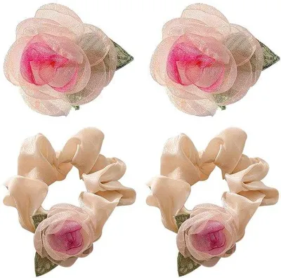 Produktbild von Haarspangen Blumenmuster Damen - 2 Stück - 8 cm